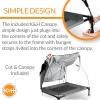 imageKampampH Pet Products Original Pet Cot Elevated Dog Bed ampamp Cot Canopy ChocolateBlack Mesh LargeGrayBlack Mesh