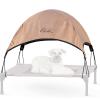 imageKampampH Pet Products Outdoor Elevated Dog Cot Canopy Cooling Sun Tent Shades Pets Washable WaterResistant Designed to Fit KampampH Large Elevated Dog Cots Sold Separately  Large 42 X 30in TanTan