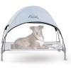 imageKampampH Pet Products Outdoor Elevated Dog Cot Canopy Cooling Sun Tent Shades Pets Washable WaterResistant Designed to Fit KampampH Large Elevated Dog Cots Sold Separately  Large 42 X 30in TanGray