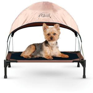 imageKampampH Pet Products Original Pet Cot Elevated Dog Bed ampamp Cot Canopy ChocolateBlack Mesh LargeChocolateBlack Mesh