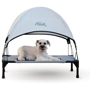 imageKampampH Pet Products Original Pet Cot Elevated Dog Bed ampamp Cot Canopy ChocolateBlack Mesh LargeGrayBlack Mesh