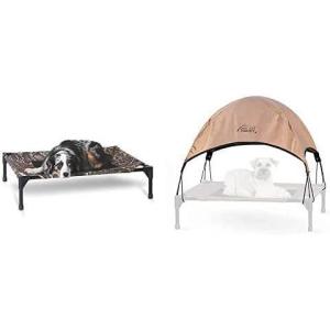 imageKampampH Pet Products Original Pet Cot Elevated Dog Bed ampamp Cot Canopy ChocolateBlack Mesh LargeRealtree Edge CamoBlack Mesh
