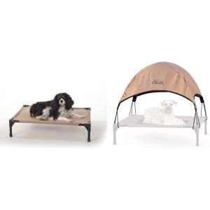 imageKampampH Pet Products Original Pet Cot Elevated Dog Bed ampamp Cot Canopy ChocolateBlack Mesh LargeTan All Season Mesh