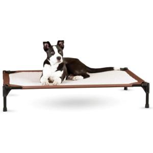 imageKampampH Pet Products SelfWarming Pet Cot Elevated Dog Bed Cot  ChocolateFleece Large 30 X 42 X 7 Inches320L x 250W x 70Th