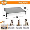 imageKampampH Pet Products Elevated Outdoor Dog Cot Bed Raised Cooling Bed with Washable Breathable Mesh for Medium Dogs Portable Raised Platform Pet Bed Heavy Duty Metal Frame Hammock Bed Medium Gray
