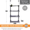 imageKampampH Pet Products EZ Mount Cat Window Perch 4 Level Kitty Sill with Cat Grass Grow Station Quad Stack  Tower Hammock Window Bed for Indoor Home Grown Grass Cat Toy for Bored Indoor Adult Cats