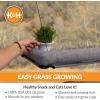 imageKampampH Pet Products EZ Mount Cat Window Perch Deluxe Bolstered Kitty Sill with Cat Grass Grow Station  Hammock Window Bed for Indoor Pets Home Grown Grass Cat Toys for Bored Indoor Adult Cats