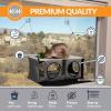 imageKampampH Pet Products EZ Mount Cat Window Perch Penthouse Kitty Sill with Cat Grass Grow Station  2 Level Hammock Window Bed for Indoor Pets Home Grown Grass Cat Toys for Bored Indoor Adult Cats