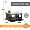 imageKampampH Pet Products EZ Mount Cat Window Perch Penthouse Kitty Sill with Cat Grass Grow Station  2 Level Hammock Window Bed for Indoor Pets Home Grown Grass Cat Toys for Bored Indoor Adult Cats