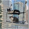 imageKampampH Pet Products EZ Mount Window Sill Cat Bed Cat Window Hammock Sturdy Cat Window Perch for Large Cats Cat Window Bed Cat Furniture Cat Hammock for Window Cat Perch Cat Shelf  Triple Stack Gray12 X 23 Inches