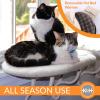 imageKampampH Pet Products Cat Window Perch Kitty Sill with Washable Cushion Bed Cover  Sturdy Cat Window Hammock Holds 40LBS for Large Cats Window Bed Seat for Indoor Pets  UnheatedFleece