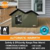 imageKampampH Pet Products Outdoor Cat House ExtraWide Unheated Cat Shelter for Two Olive 265 X 215 X 155 InchesHeated