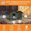 imageKampampH Pet Products Outdoor Cat House ExtraWide Unheated Cat Shelter for Two Olive 265 X 215 X 155 InchesUnheated