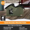 imageKampampH Pet Products Outdoor Cat House ExtraWide Unheated Cat Shelter for Two Olive 265 X 215 X 155 InchesUnheated