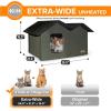imageKampampH Pet Products Outdoor Cat House ExtraWide Unheated Cat Shelter for Two Olive 265 X 215 X 155 InchesUnheated