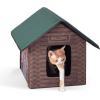 imageKampampH Pet Products Outdoor Kitty House Outdoor Cat House for Outside Community Cats Strays and Ferals Insulated Shelter Cold Weather House for Winter 19 X 22 X 17 Inches Unheated Cottage DesignLog Cabin
