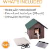 imageKampampH Pet Products Outdoor Kitty House Outdoor Cat House for Outside Community Cats Strays and Ferals Insulated Shelter Cold Weather House for Winter 19 X 22 X 17 Inches Unheated Cottage DesignLog Cabin