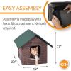 imageKampampH Pet Products Outdoor Kitty House Outdoor Cat House for Outside Community Cats Strays and Ferals Insulated Shelter Cold Weather House for Winter 19 X 22 X 17 Inches Unheated Cottage DesignLog Cabin