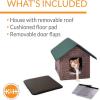 imageKampampH Pet Products Outdoor Kitty House Outdoor Cat House for Outside Community Cats Strays and Ferals Insulated Shelter Cold Weather House for Winter 19 X 22 X 17 Inches Unheated Cottage DesignLog Cabin