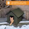 imageKampampH Pet Products Outdoor Kitty House Outdoor Cat House for Outside Community Cats Strays and Ferals Insulated Shelter Cold Weather House for Winter 19 X 22 X 17 Inches Unheated Cottage DesignLog Cabin