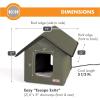 imageKampampH Pet Products Outdoor Kitty House Outdoor Cat House for Outside Community Cats Strays and Ferals Insulated Shelter Cold Weather House for Winter 19 X 22 X 17 Inches Unheated Cottage DesignOliveOlive