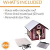 imageKampampH Pet Products Outdoor Kitty House Outdoor Cat House for Outside Community Cats Strays and Ferals Insulated Shelter Cold Weather House for Winter 19 X 22 X 17 Inches Unheated Cottage DesignBarn