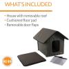 imageKampampH Pet Products Outdoor Kitty House Outdoor Cat House for Outside Community Cats Strays and Ferals Insulated Shelter Cold Weather House for Winter 19 X 22 X 17 Inches Unheated Cottage DesignOliveOlive