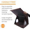 imageKampampH Pet Products Outdoor MultiKitty AFrame Cat House Feral Cat Shelter Chocolate 35 X 205 X 20 Inches UnheatedUnheated