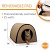 imageKampampH Pet Products Thermo Mod Kitty Shelter Waterproof Outdoor Heated Cat House Gray 21 X 14 X 13 InchesTan