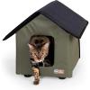 imageKampampH Pet Products Elevated Outdoor Cat House for Outside Cats  Outdoor Cat Shelter Insulated Water Resistant 2 Vinyl Door Flaps ToolFree Assembly Feral Cat Shelter House for Outside Unheated