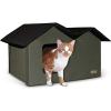 imageKampampH Pet Products Outdoor Cat House ExtraWide Unheated Cat Shelter for Two Olive 265 X 215 X 155 InchesUnheated