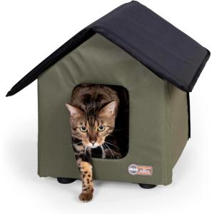 imageKampampH Pet Products Elevated Outdoor Cat House for Outside Cats  Outdoor Cat Shelter Insulated Water Resistant 2 Vinyl Door Flaps ToolFree Assembly Feral Cat Shelter House for Outside Unheated