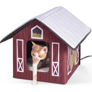 imageKampampH Pet Products Outdoor Kitty House Outdoor Cat House for Outside Community Cats Strays and Ferals Insulated Shelter Cold Weather House for Winter 19 X 22 X 17 Inches Unheated Cottage DesignBarn