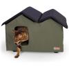 imageKampampH Pet Products Elevated Outdoor Cat House for Outside Cats  ExtraWide  Large Outdoor Cat Shelter Insulated Water Resistant 2 Vinyl Door Flaps ToolFree Assembly Feral Cat Shelter for Outside