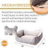 imageKampampH Pet Products Mothers Heated Dog Bed  Anxiety Relief Toy  Gray 16 X 20 Inches ExtraLarge for DogsMedium Breed Heartbeat