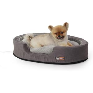 imageKampampH Pet Products Indoor Heated Dog Bed ThermoSnuggly Sleeper Gray Medium 26 X 20 X 55 InchesGrayGray