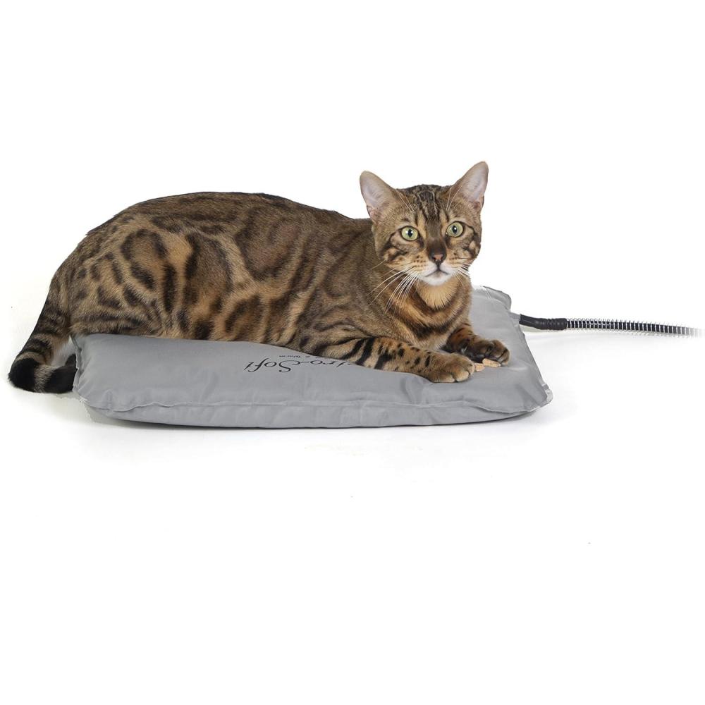 imageKampampH Pet Products LectroSoft Orthopedic Outdoor Heated Dog and Cat Bed for Medium Dogs or Big Cats SoftFlexible Safety Listed Warming Pad Waterproof Washable Cover  Medium 24 X 19in Gray 40WSmall 18 X 14 Inches