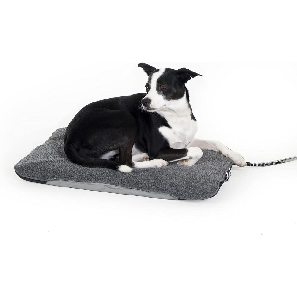 imageKampampH Pet Products LectroSoft Orthopedic Outdoor Heated Dog and Cat Bed for Medium Dogs or Big Cats SoftFlexible Safety Listed Warming Pad Waterproof Washable Cover  Medium 24 X 19in Gray 40WMedium 19 X 24 Inches