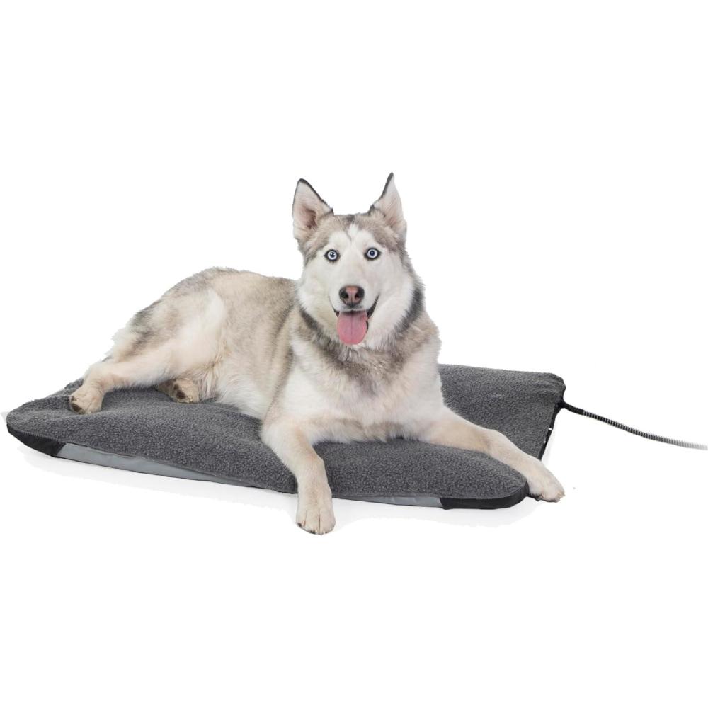 imageKampampH Pet Products LectroSoft Orthopedic Outdoor Heated Dog and Cat Bed for Medium Dogs or Big Cats SoftFlexible Safety Listed Warming Pad Waterproof Washable Cover  Medium 24 X 19in Gray 40WLarge 25 X 36 Inches