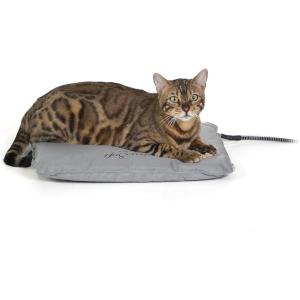 imageKampampH Pet Products LectroSoft Orthopedic Outdoor Heated Dog and Cat Bed for Medium Dogs or Big Cats SoftFlexible Safety Listed Warming Pad Waterproof Washable Cover  Medium 24 X 19in Gray 40WSmall 18 X 14 Inches