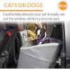 imageKampampH Pet Products Bucket Booster Dog Car Seat Seat Belt Secured 2 Safety Leashes Washable Covers Sturdy Dog Booster Seats for Small to Medium Pets  Large GrayGrayGrayGray