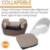 imageKampampH Pet Products Bucket Booster Dog Car Seat Seat Belt Secured 2 Safety Leashes Washable Covers Sturdy Dog Booster Seats for Small to Medium Pets  Large GrayGrayTanTan