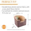 imageKampampH Pet Products Bucket Booster Dog Car Seat Seat Belt Secured 2 Safety Leashes Washable Covers Sturdy Dog Booster Seats for Small to Medium Pets  Large GrayGrayTanTan