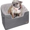 imageKampampH Pet Products Bucket Booster Dog Car Seat Seat Belt Secured 2 Safety Leashes Washable Covers Sturdy Dog Booster Seats for Small to Medium Pets  Large GrayGrayGrayGray