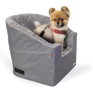 imageKampampH Pet Products Bucket Booster Dog Car Seat Seat Belt Secured 2 Safety Leashes Washable Covers Sturdy Dog Booster Seats for Small to Medium Pets  Large GrayGrayGrayGray