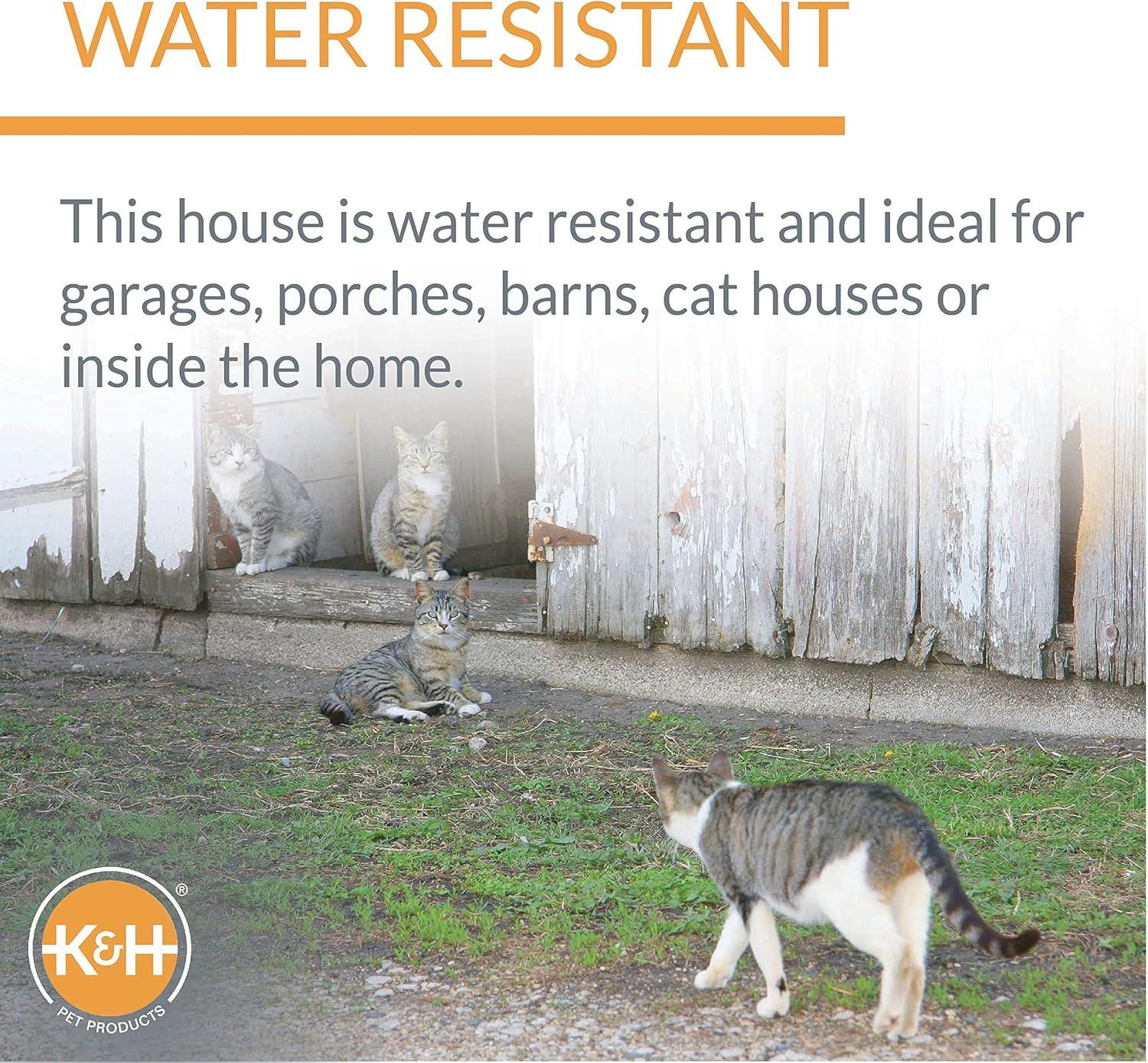 imageKampampH Pet Products Heated Outdoor Cat House for Outside Pets in Winter Weatherproof Outdoor House for Ferals Insulated Kitty Shelter 2 Doors Waterproof Heated Cat Bed Safety Listed  OliveBlackRedBlack