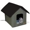 imageKampampH Pet Products Heated Outdoor Cat House for Outside Pets in Winter Weatherproof Outdoor House for Ferals Insulated Kitty Shelter 2 Doors Waterproof Heated Cat Bed Safety Listed  OliveBlackOliveBlack