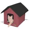 imageKampampH Pet Products Heated Outdoor Cat House for Outside Pets in Winter Weatherproof Outdoor House for Ferals Insulated Kitty Shelter 2 Doors Waterproof Heated Cat Bed Safety Listed  OliveBlackRedBlack