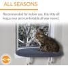 imageKampampH Pet Products Kitty Sill Cat Window Perch for Large Cats Orthopedic Window Hammock Bed Holds 40LBS Washable Cover Kitty Windowsill Bed Seat for Indoors  Gray Fleece Unheated 14 X 24in