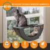 image:imageKampH Cat Window Perch EZ Mount Double Window Hammock  Sturdy 2Level Kitty Sill Seat Strong Suction Cups Metal Frame CordFree Cozy Sunbathing Bed for Multiple Indoor Cats Holds 50 lbs